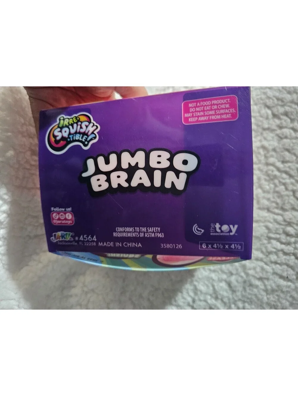 JA-RU Irresistibles Jumbo Brain Squishy ja ru irre-squish-tible NIB PINK 🧠
